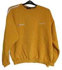 Adidas Vintage 90s Embroidered Logo Yellow Sweatshirt Sweater Jumper - 44/46 XL