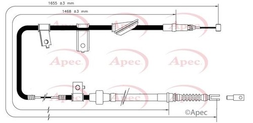 Apec rear right brake - right, cable