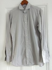 Budd Shirtmakers Piccadilly Arcade Shirt Slim Fit French Cuff Ivory Size UK15
