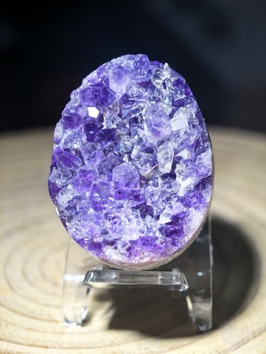 Natural amethyst geode egg - natural,