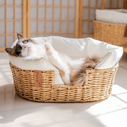 Dog cat pet beds - beds, hand-woven
