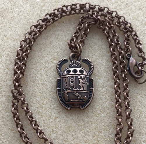 Copper egyptian scarab pendant - copper,