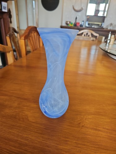 Pretty smoked glass blue vase - pretty,