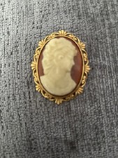 Cameo Brooch Antique Dress