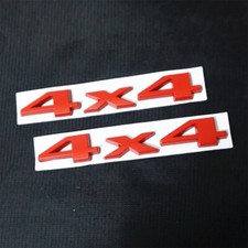 2x Red Matte 4x4 Metal Sticker