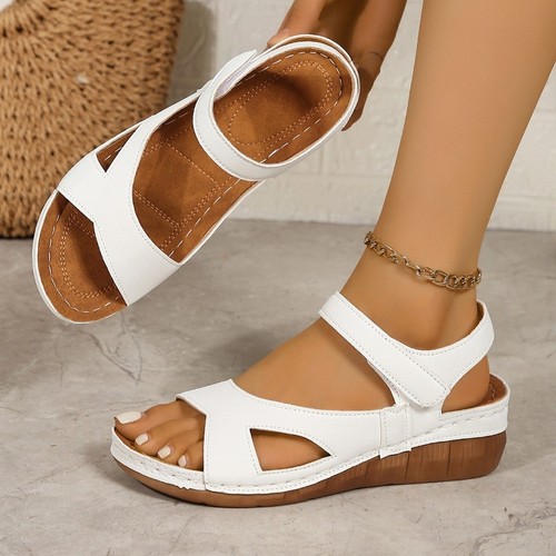 Womens mid wedge heel - heel, sandals