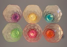 RCR Riflessi Glasses Set of 6 Crystal Duel Colour Ice Cream Desert Gelato Bowls