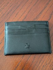 Original Penguin Card Wallet Genuine Leather Black