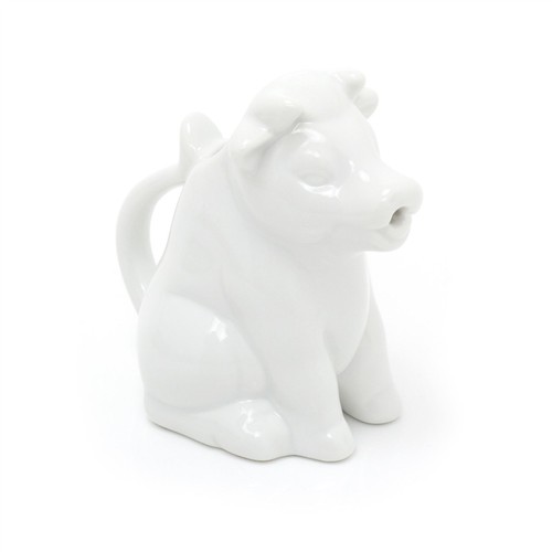 White porcelain cow - porcelain, creamer