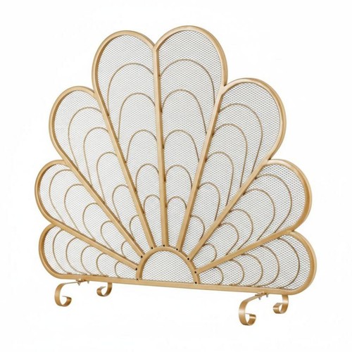 Peacock feather fire screen - feather,