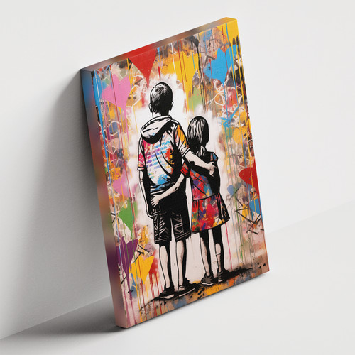 Banksy canvas print framed - print,,