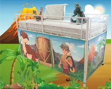 HedgehogEmporium Tent for Midsleeper Cabin Bed, Mid sleeper Dinosaur