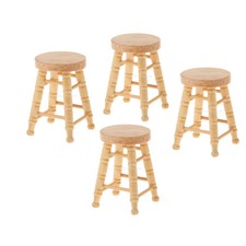 4pcs Wooden Tall Bar Stool
