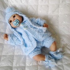 Dolls clothes Knitting Pattern 7 to 8 inch Matinee Coat Shorts Boots Oak Dolls