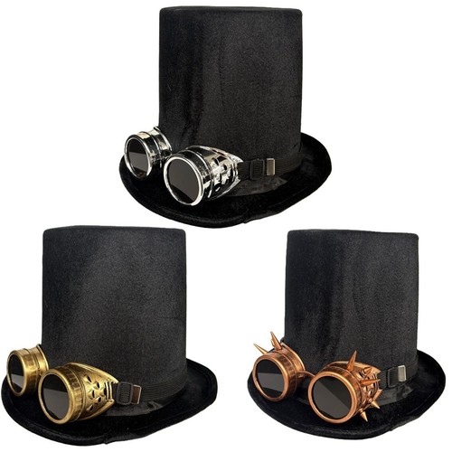 Steampunk top hat and goggles - top,