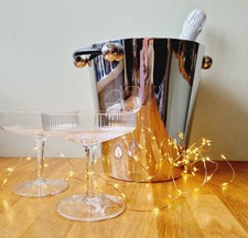 Waterford Crystal Marquis Champagne Ice Bucket Stainless Steel Black Handle