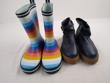 M&S 2pcs Girls Shoes Bundle Wellies & Boots Multicoloured Size UK 11 NEW F2