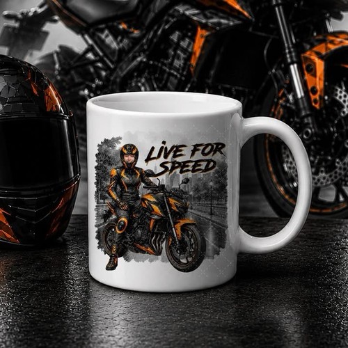 Personalised motorbike mug - personalised,