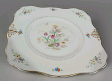 Tuscan China Hand Painted Floral  Cake Plate Vintage  Good condition