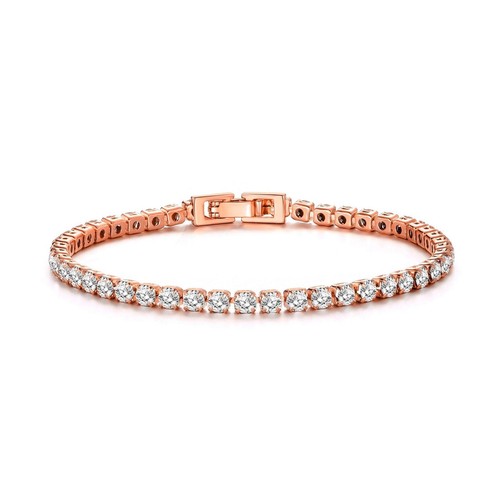 Rose gold plated 3mm tennis - gold,
