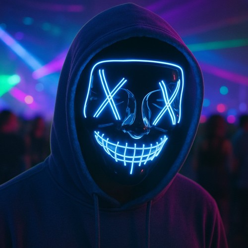 Blue led mask purge - led, halloween