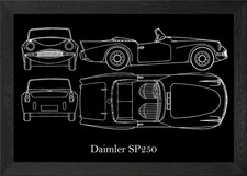 Daimler SP250 Blueprint Framed
