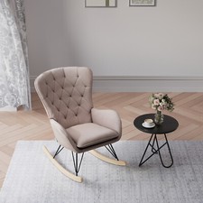 Fabric Rocking Chair Recliner Rocker Padded Seat Leisure Sofa Living Room Lounge