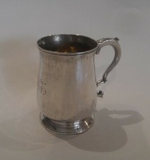 Antique Georgian 1780 Sterling Silver Hallmarked Silver Christening Mug