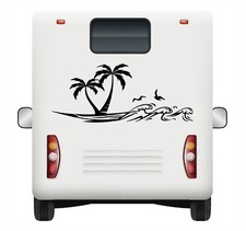 Car Stickers Island Palms Adventure Wave Caravan Vinyl Decal Motorhome Landscape