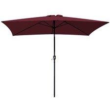 2x3m Rectangle Garden Patio Parasol UV Protection Sun Shade Tilt Crank Umbrella