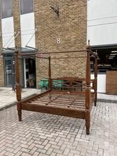 Excellent 20th Century Oriental Solid Teak Super King Four Poster Bed