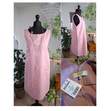 Pink DRESS Ladies Long Linen