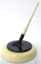 Esterbrook 'Dip-Less Desk Set' No 447 Cream/Black Bakelite Ink Pen & Pen Stand