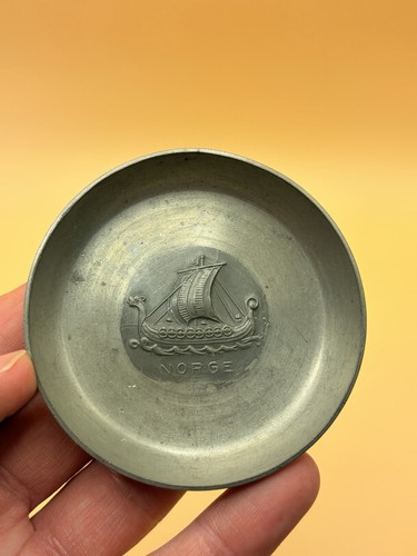 Vintage norwegian pewter dish - pewter,
