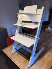 Stoke Tripp Trapp Highchair with Front and Back Bar and Seat Pad