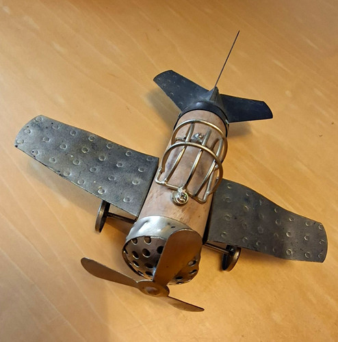 Metal military biplane - metal,