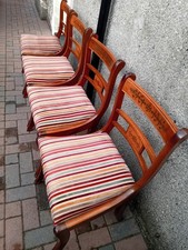 Set Of 4 Inlaid Wooden Dining