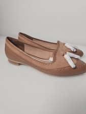 Dune London Gambel Loafers Tan Leather Size 36 UK 3 Tassels Slip On New Unworn 