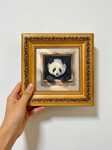 Giant panda wooden window box - wooden,