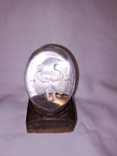 Lead crystal zodiac etched - lead, egg