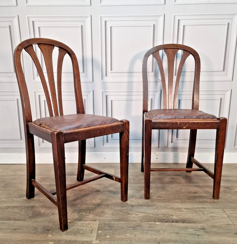 Pair antique oak - pair,