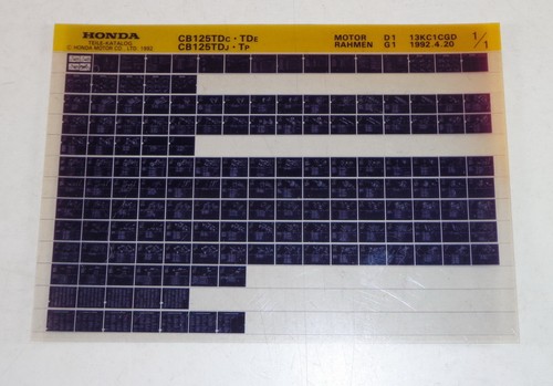 Microfich parts catalogue