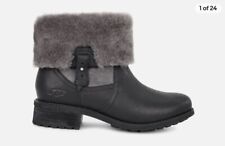 RRP: £240 Brand New UGG Chyler Leather Black Ankle Boots Size 7.5