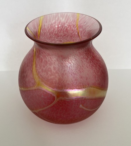 Okra glass pink gold - pink, vase