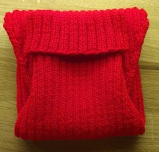  23" OVERALL LENGTH..STAFFY.. Knitted Dog Coat/Jumper.. RED IN COLOUR