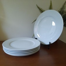 6 x  IKEA 365+ White Dinner Plates by Susan Pryke Dia. 27 cm 10.5"