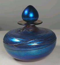 IRIDESCENT BLUE GLASS BOTTLE