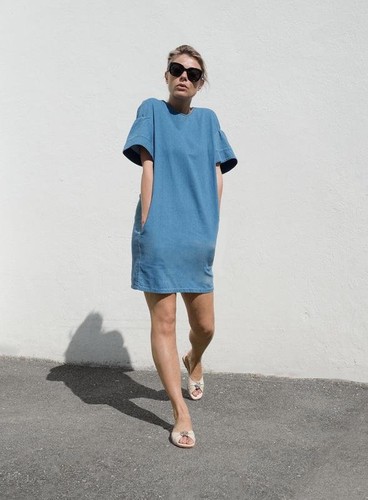 Women cos dress blue - dress, denim