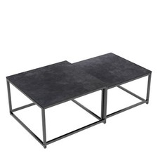 2 Modern Vein Coffee Nesting Table Set Side End Table Anti Scratch Marble Square