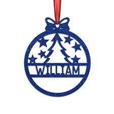 Personalised Christmas Bauble Tree Decoration Family Xmas Gift Ornament Glitter
